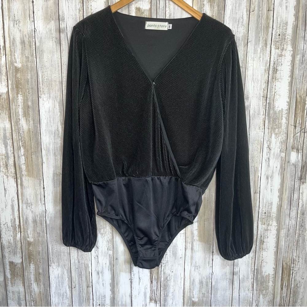 Pants Store Black Ribbed Bodysuit